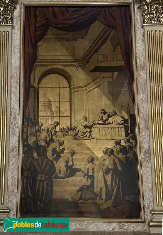 Mataró - Basílica de Santa Maria. Capella de les Santes. Pintura de Miquel Massot (Foto: Albert Esteves, 2025) Mataró - Basílica de Santa Maria. Capella de les Santes. Pintura de Miquel Massot