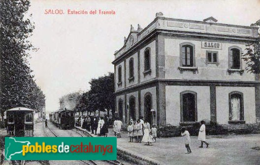 Salou - Estació. Postal antiga