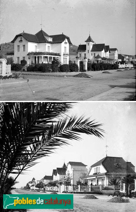 Caldes d'Estrac - Passeig dels Anglesos (Foto: <i>Carles Fargas -Arxiu Fotogràfic Centre Excursionista de Catalunya-</i>, 1923) Caldes d'Estrac - Passeig dels Anglesos