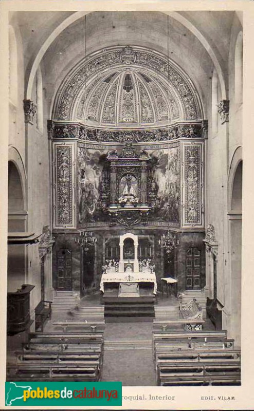 Caldes d'Estrac - Església de Santa Maria. Postal antiga