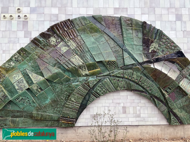 Vilanova i la Geltrú - Museu del Ferrocarril. Mural ceràmic de l'estació de Barcelona-Sants