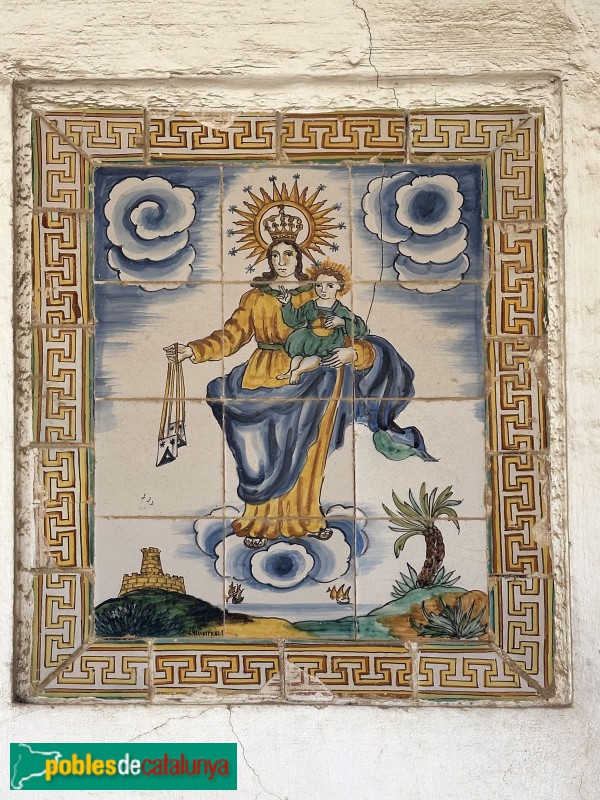 Caldes d'Estrac - Carrer Major. Mosaic de Joan Baptista Guivernau