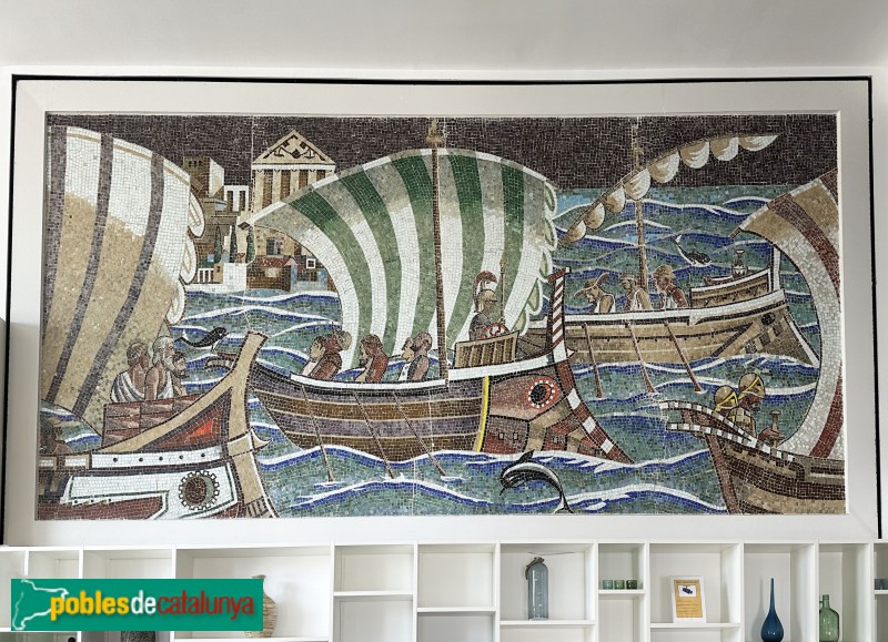 Coma-ruga - Mosaic de les naus egípcies, a l'Hotel Balneari