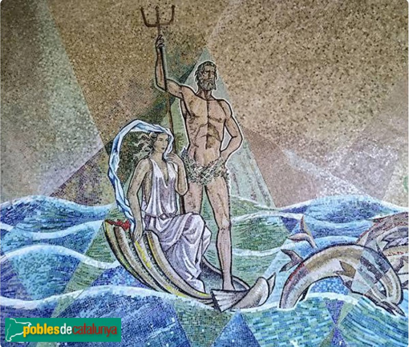 Coma-ruga - Mosaic de Neptú i Salàcia de l'antiga Piscina Tabaris