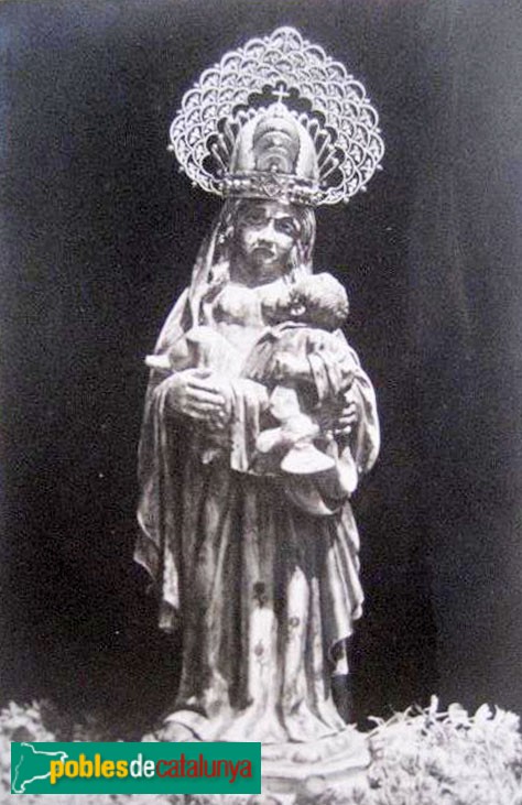 Prades - Imatge de la Mare de Déu de l'Abellera. Postal de la marededeu coronada