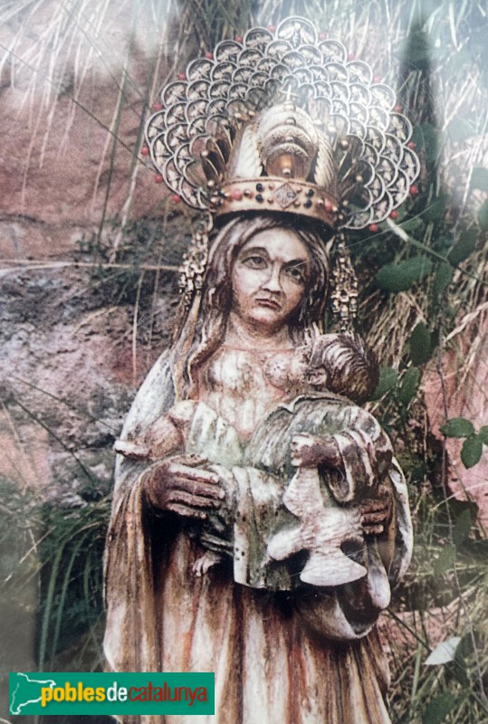 Prades - Imatge de la Mare de Déu de l'Abellera. Postal de la marededeu coronada