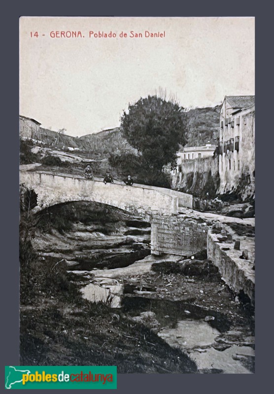 Girona - Nucli de Sant Daniel. Postal antiga