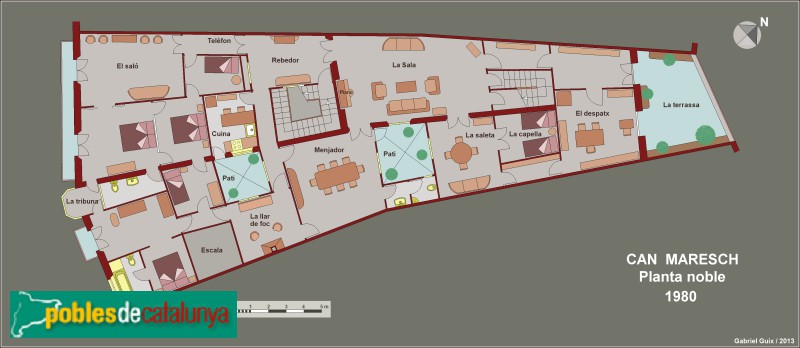 Vic - Can Maresch - Plànol elaborat per Gabriel Guix, que va habitar en aquesta casa, l'any 1980