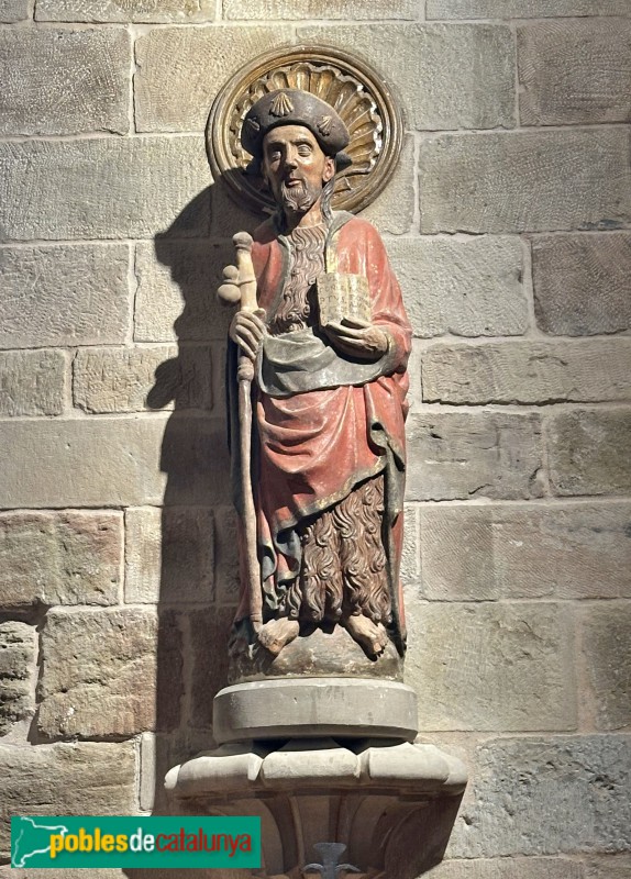 Lleida - Església de Sant Llorenç. Imatge de sant Jaume procedent de Montclar d'Urgell (segle XV)