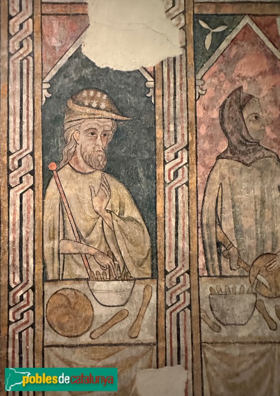 Lleida - Museu de Lleida. Pintures del refectori de la Pia Almoina. Detall