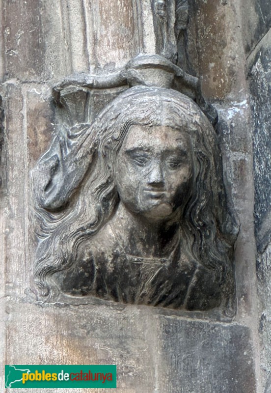 Lleida - Església de Sant Llorenç. Porta principal. Detall