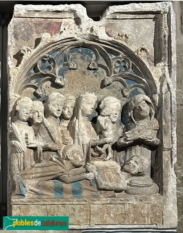 Lleida - Església de Sant Llorenç. Retaule de Santa Úrsula. Les santes i l'ànima d'un monjo (Foto: Albert Esteves, 2025) Lleida - Església de Sant Llorenç. Retaule de Santa Úrsula. Les santes i l'ànima d'un monjo