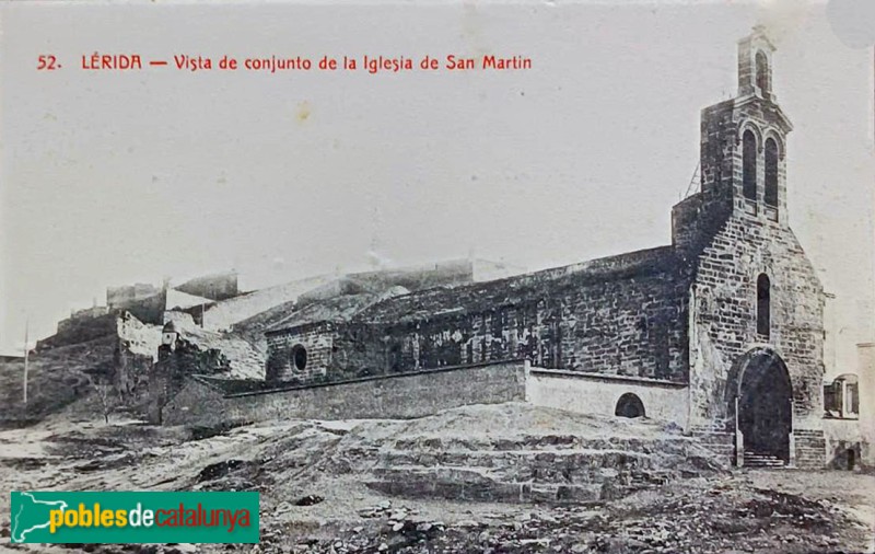 Lleida - Església de Sant Martí. Postal antiga