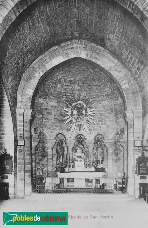 Lleida - Església de Sant Martí. Postal antiga