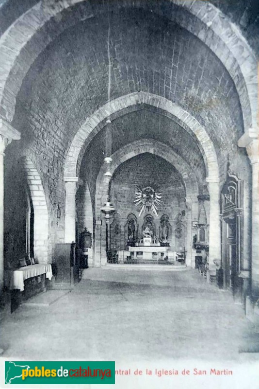 Lleida - Església de Sant Martí. Postal antiga