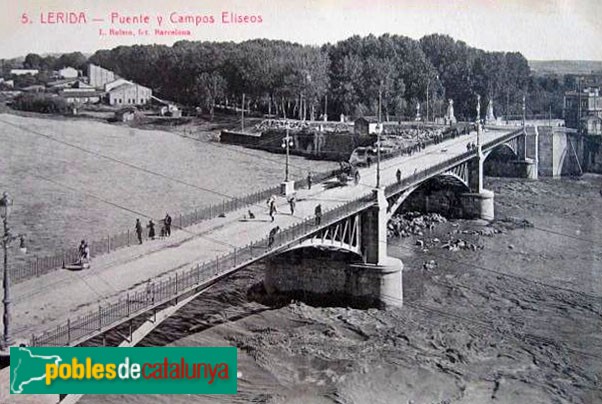 Lleida - Pont Vell. Lleida - Pont Vell. Postal de cap a 1920-30