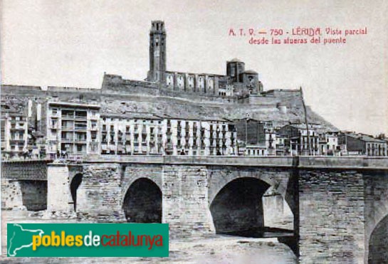 Lleida - Pont Vell. Postal de cap a 1905