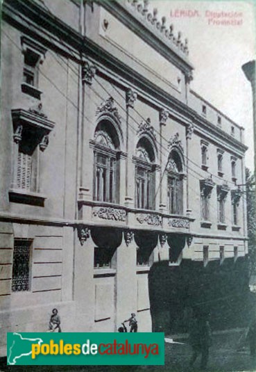 Lleida - Palau de la Diputació. Façana Rambla Ferran, abans de la reforma