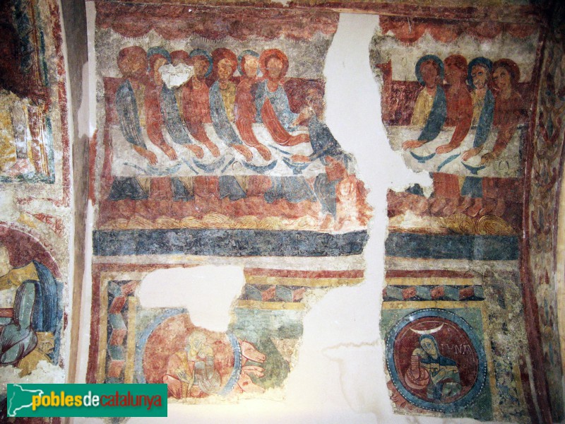 Bellver de Cerdanya - Església de Sant Andreu de Baltarga. Frescos dels arcs preabsidials, conservats al Museu Diocesà d'Urgell