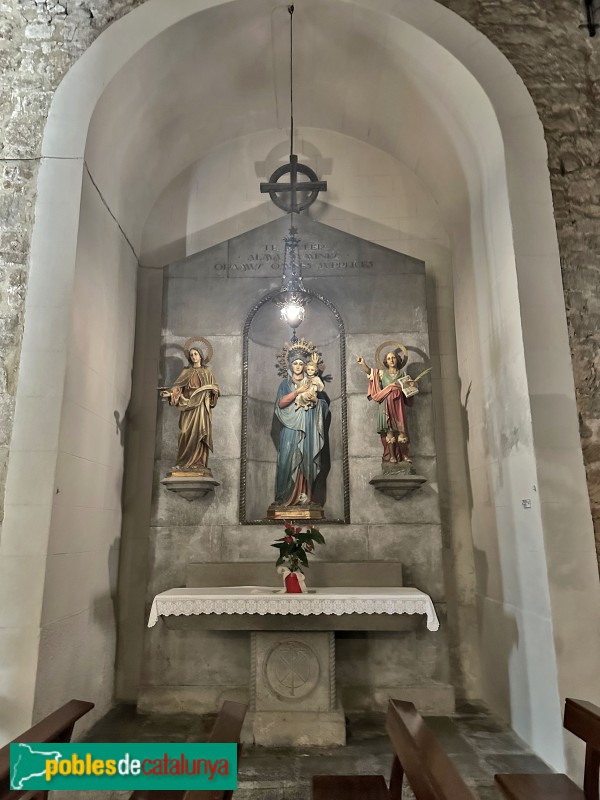 Sant Feliu de Guíxols - Monestir . Mare de Déu del Sagrat Cor, amb santa Llúcia i sant Pancraç