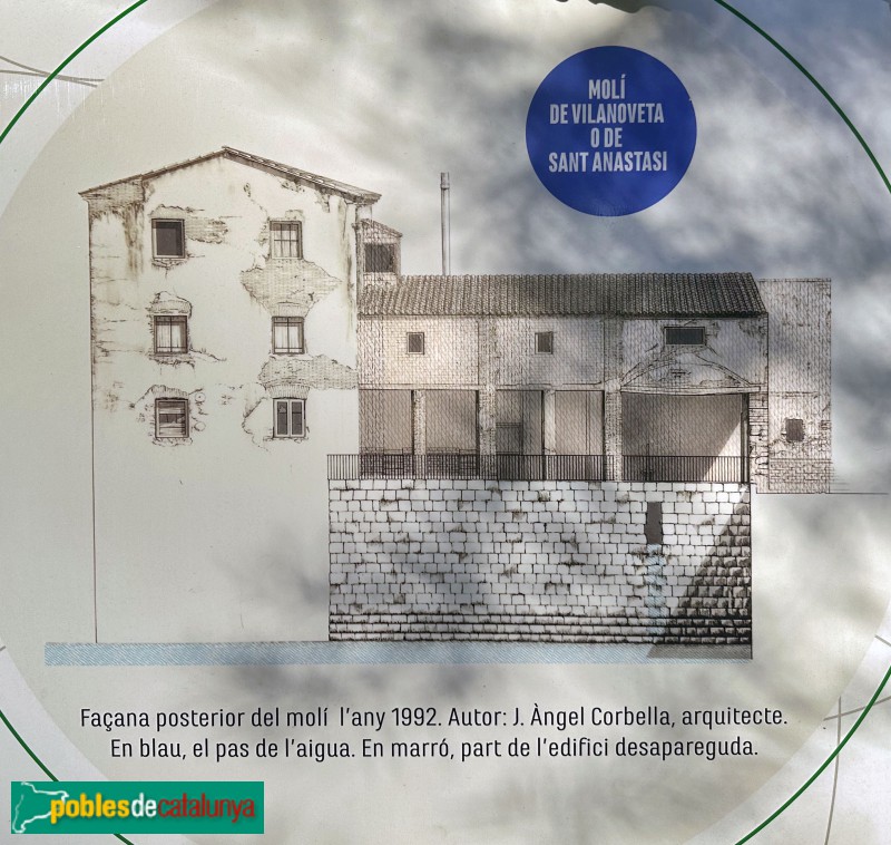 Lleida - Molí de Sant Anastasi.Cartell in situ