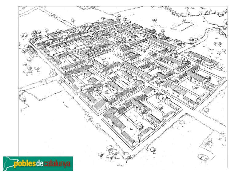 Gimenells i Pla de la Font - Plànol de Gimenells