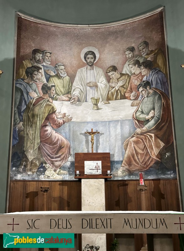 Tossa de Mar - Església de Sant Vicenç. Capella del Santíssim. Fresc de Ramon Noé (Foto: Albert Esteves, 2025) Tossa de Mar - Església de Sant Vicenç. Capella del Santíssim. Fresc de Ramon Noé