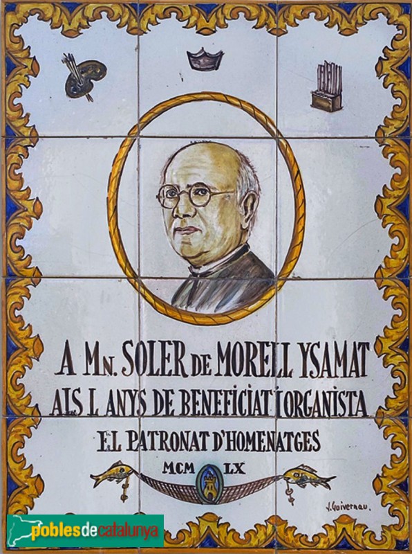 Tossa de Mar - Casal Parroquial - Mosaic en homenatge a l'organista Mn. Soler de Morell