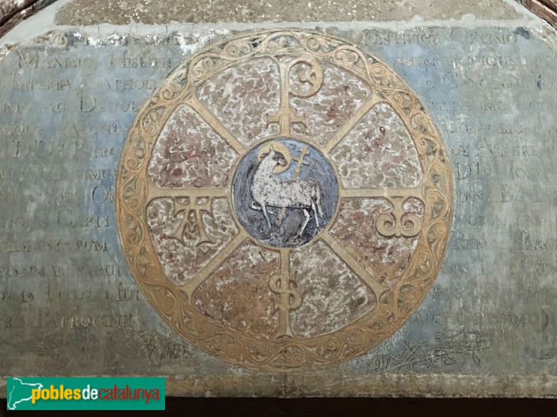 Monestir de Poblet - Porta de l'església o galilea. Crismó