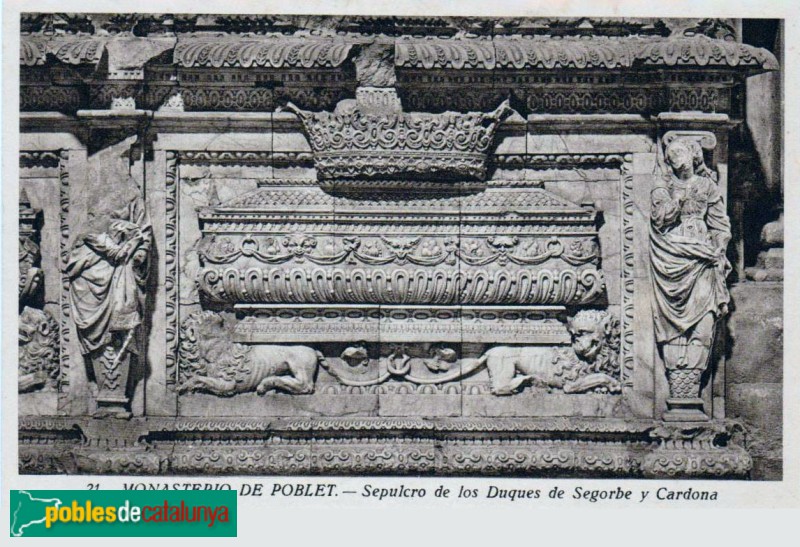 Monestir de Poblet - Panteó dels Aragó-Cardona. Postal antiga