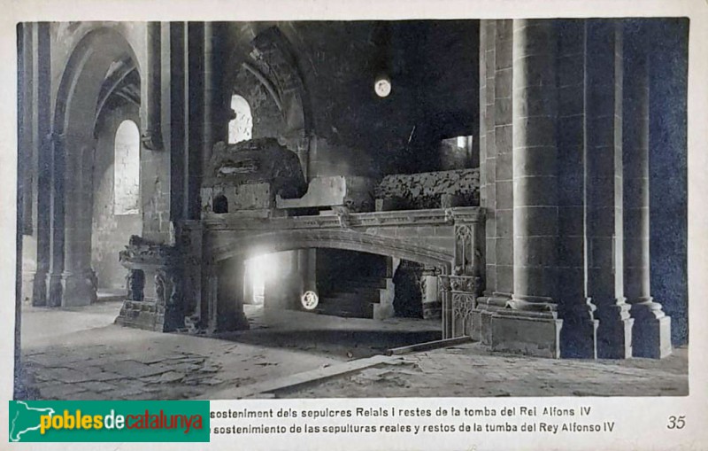 Monestir de Poblet - Panteó reial, abans de la restauració. Postal antiga Monestir de Poblet - Panteó reial, abans de la restauració. Postal antiga