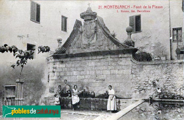 Montblanc - Font de la Vila. Postal antiga