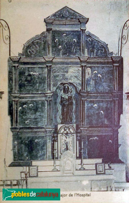 Montblanc - Retaule de l'església de l'Hospital de Santa Magdalena (destruït). Postal antiga