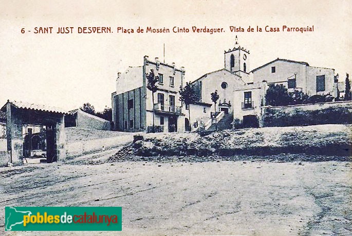 Sant Just Desvern - Església dels sants Just i Pastor. Postal antiga