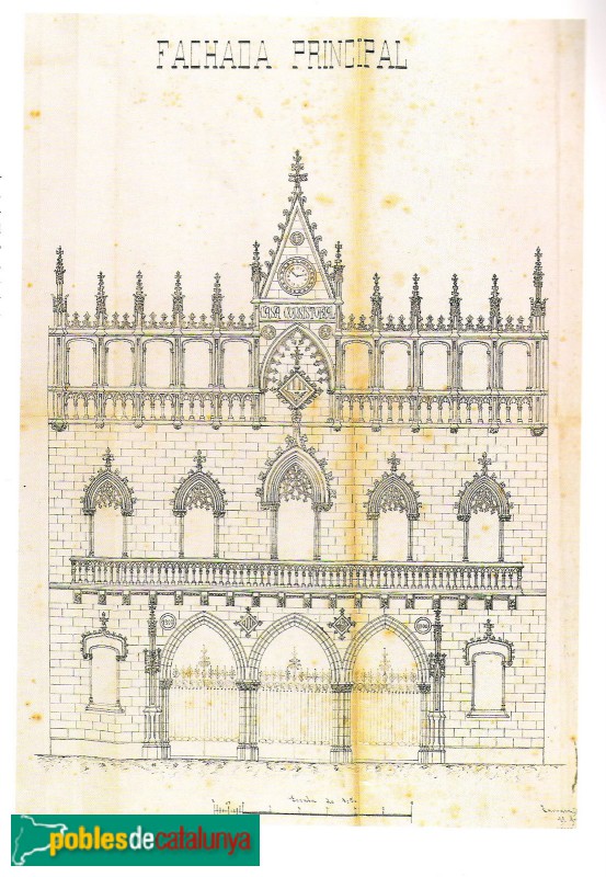 Terrassa - Ajuntament. Plànol de Lluís Muncunill, 1900 Terrassa - Ajuntament. Plànol de Lluís Muncunill, 1900