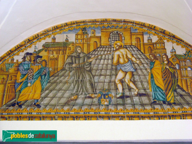 Terrassa - Plafons ceràmics del claustre de Sant Francesc