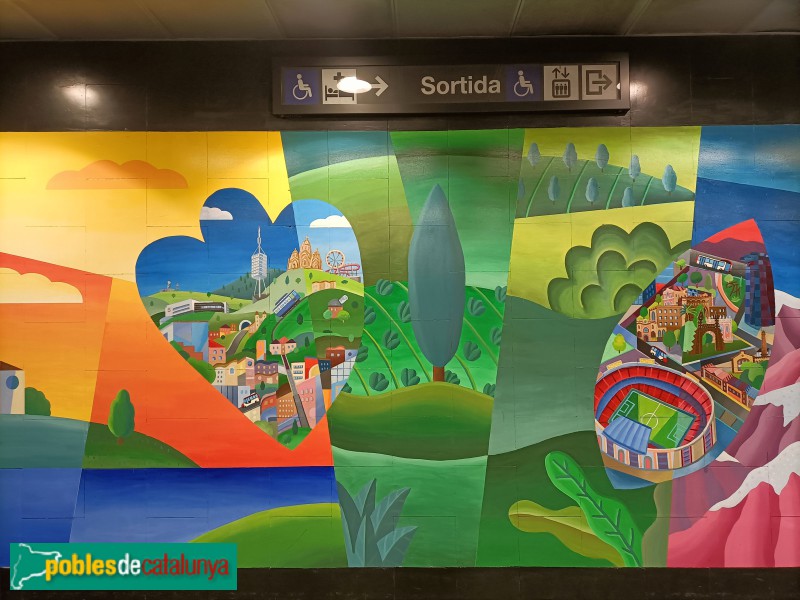 Barcelona - Mural <i>Els colors de l'agarïment</i>