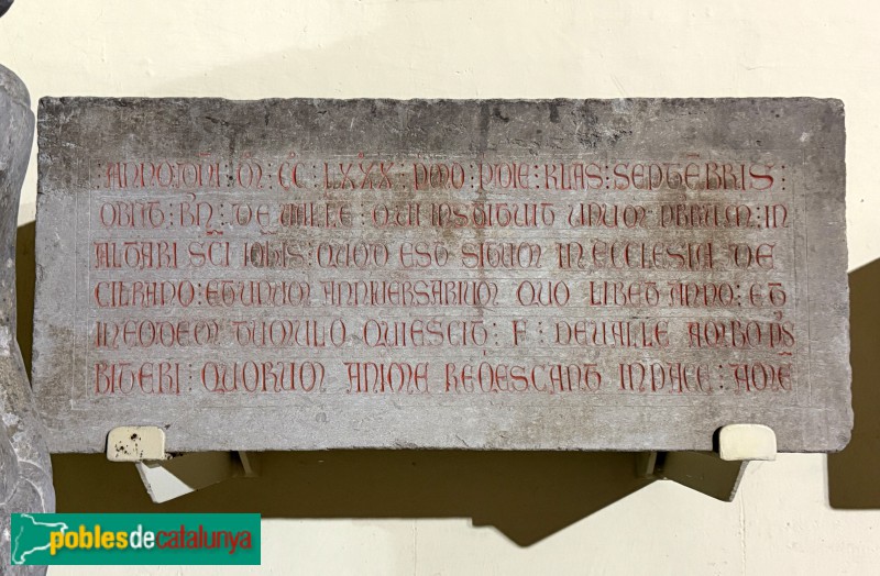 Celrà - Església de Sant Feliu. Ossera de Bernat de Vall (+1281)