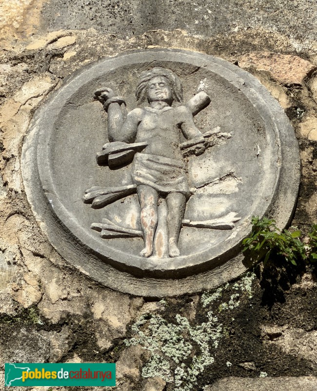 Bordils - Església de Sant Esteve. Medalló de Sant Sebastià