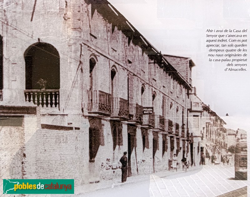 Almacelles - Casa del Senyor. Foto antiga (cartell in situ)