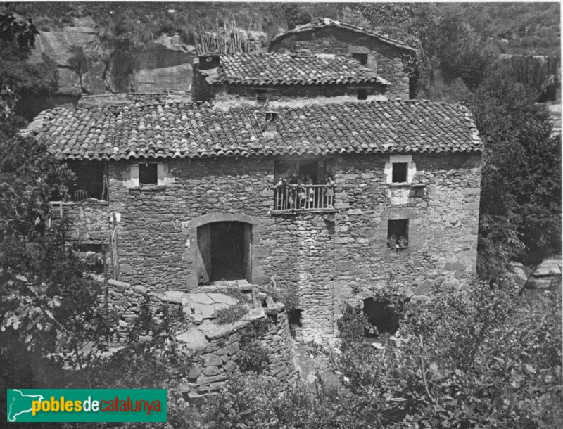 Rupit - Molí del Soler (Foto: <i>N. Ricart - Arxiu Centre Excursionista de Catalunya-</i>, 1914-36) Rupit - Molí del Soler
