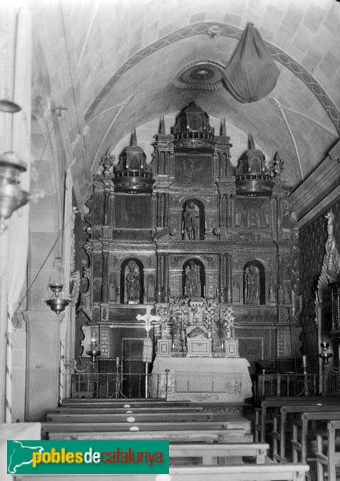 Sant Martí de Llémena - Església de Sant Martí. Retaule major desaparegut (Foto: Francesc Blasi, -Arxiu Fotogràfic Centre Excursionista de Catalunya, 1924-33) Sant Martí de Llémena - Església de Sant Martí. Retaule major desaparegut