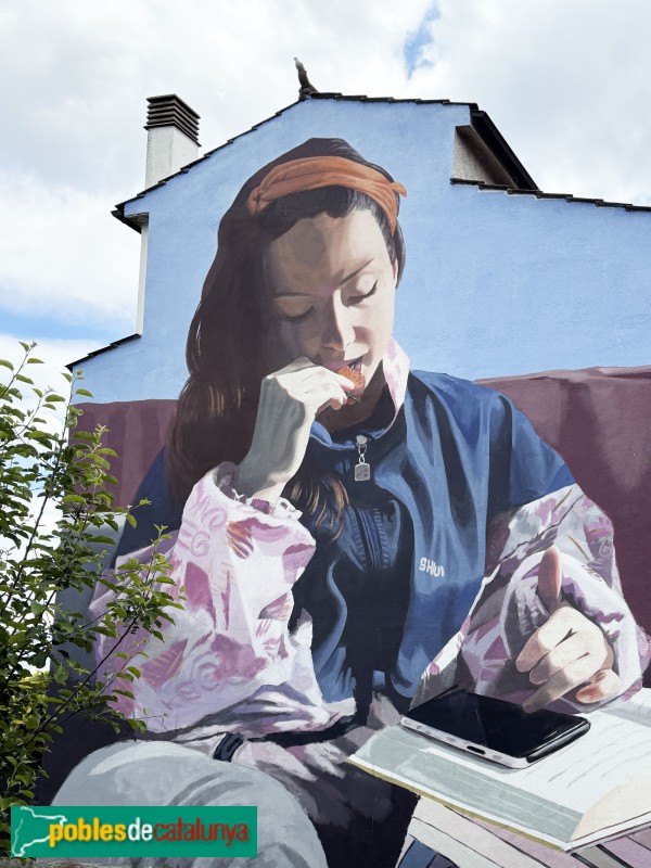 Calldetenes - Mural de Wedo Goas <i>Esmorzar amb maduixes</i> (FACC 2025) (Foto: Albert Esteves, 2026) Calldetenes - Mural de Wedo Goas <i>Esmorzar amb maduixes</i> (FACC 2025)