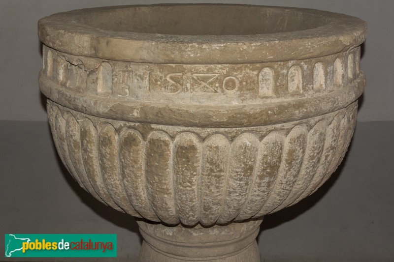 Barbens - Església de Santa Maria. Pica baptismal procedent del Bullidor